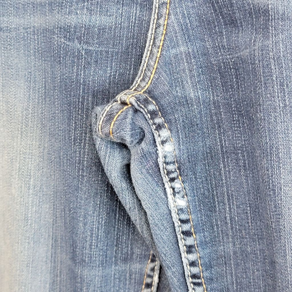 BKE 34 Culture Bootcut Boot Cut Medium Wash Mid Rise Stretch Jeans Distressed - Picture 5 of 15